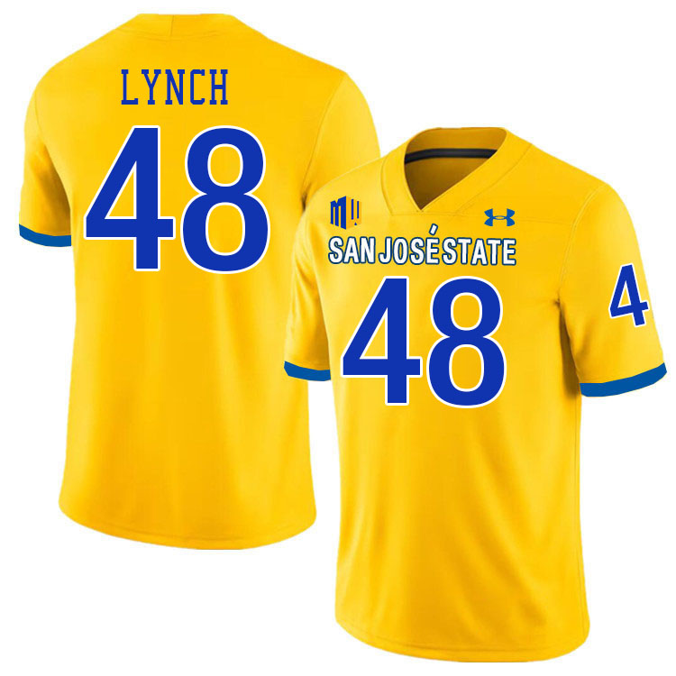 #48 Denis Lynch SJSU Jersey,San Jose State Spartans Football Jersey College Uniforms-Gold